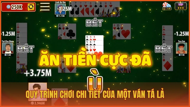 Hướng dẫn chơi Tá Lả ManClub và kỹ năng đánh bài đỉnh cao 4 Quy trình chơi chi tiết của một ván Tá Lả – Phỏm trên ManClub