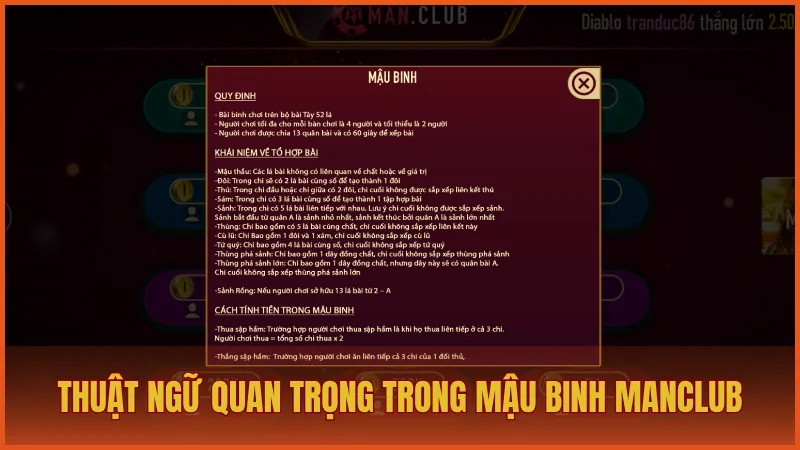 Mậu Binh ManClub: Tư duy chiến lược trong từng nước bài 2 Thuật ngữ quan trọng phải nắm vững trong ván Mậu Binh