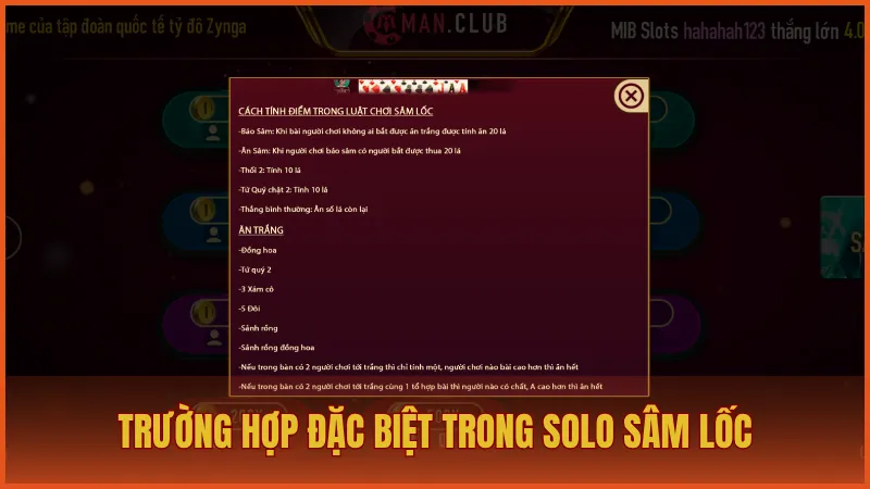 Solo Sâm Lốc ManClub – Đánh bại mọi đối thủ đáng gờm 3 Một số trường hợp đặc biệt cần lưu ý khi Solo Sâm