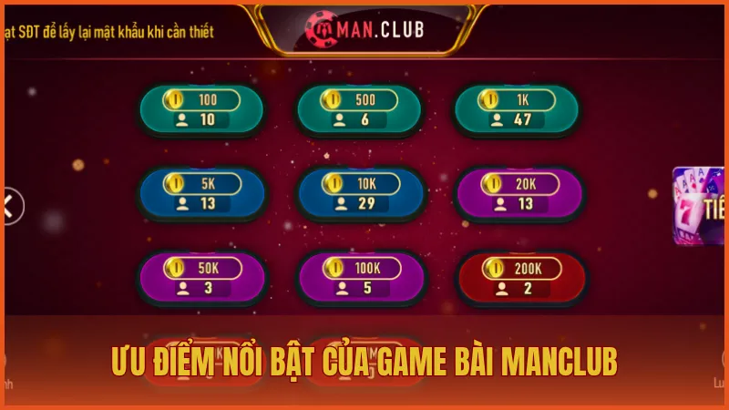 Game bài ManClub - Đa dạng trò chơi, mức thưởng hấp dẫn 4 Ưu điểm nổi bật thu hút người tham gia của game bài ManClub